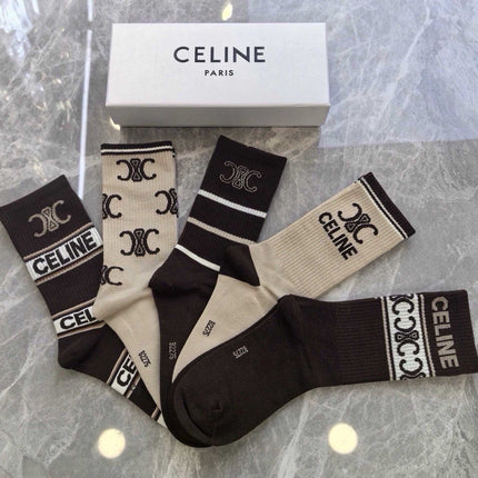 CELINE 26S CREW SOCKS 375609 (1 BOX)