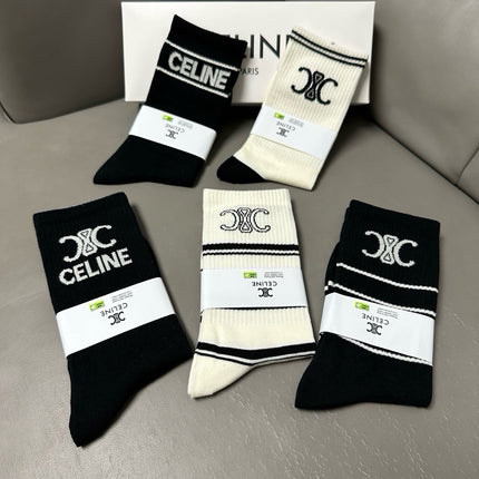 CELINE 26S CREW SOCKS 412449 (1 BOX)