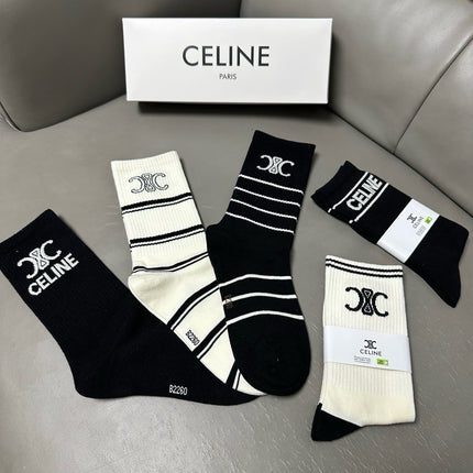 CELINE 26S CREW SOCKS 412449 (1 BOX)
