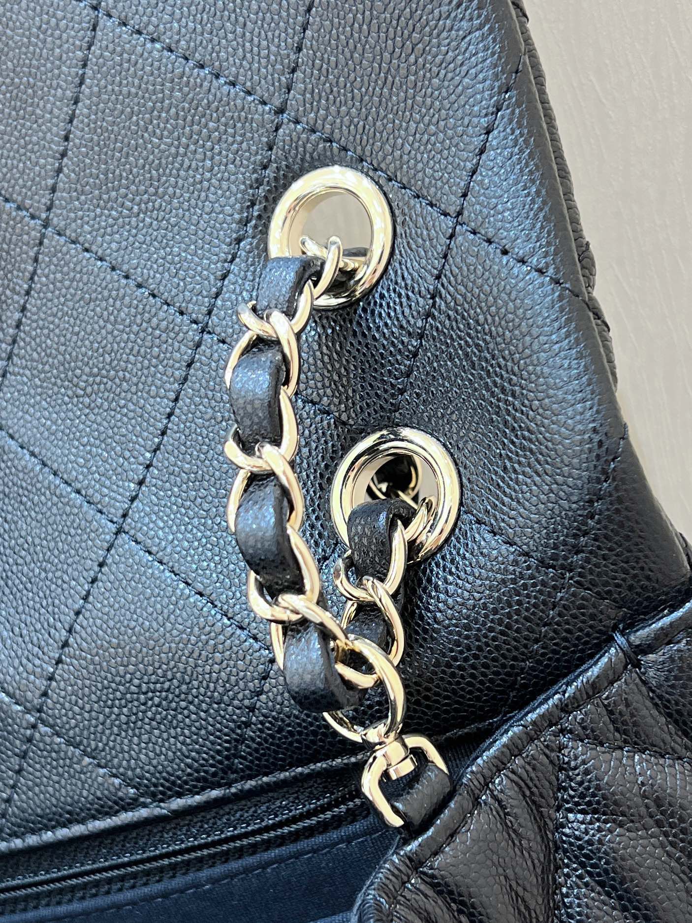 25S CHANEL CLASSIC JUMBO BAG 38 IN BLACK LAMBSKIN