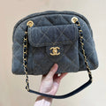 BOWLING BAG 33 IN SANTAS GRAY DENIM GOLD HARDWARE