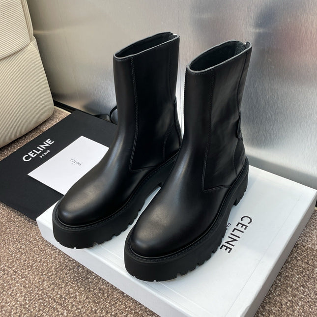 CELINE 26S ANKLE BOOTS 45 MM IN BLACK CALFSKIN