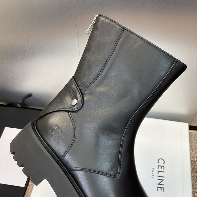 CELINE 26S ANKLE BOOTS 45 MM IN BLACK CALFSKIN