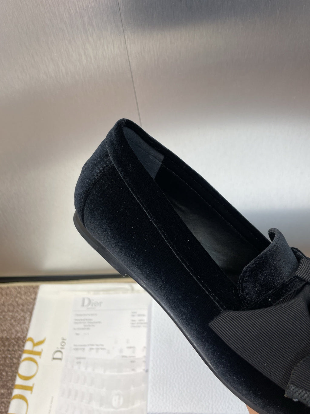 DIOR 25S LOAFER IN BLACK VELVET AND GROSGRAIN
