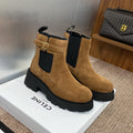 CELINE 26S ANKLE BOOTS 45 MM IN BROWN SUEDE