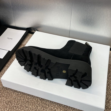 CELINE 26S ANKLE BOOTS 45 MM IN BLACK SUEDE