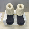 CHLOÉ 26S SHEARLING BOOTS IN CHARCOAL GREY SUEDE