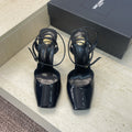 YSL 26S HEELED SANDALS 95 MM IN BLACK CALFSKIN