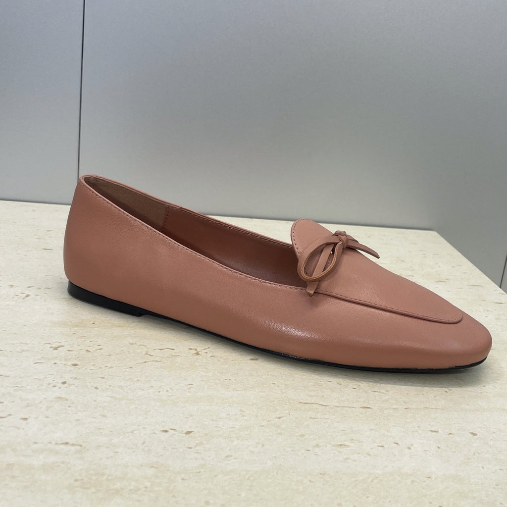 CELINE 26S BALLET FLATS IN DUSTY PINK LAMBSKIN WITH BOW