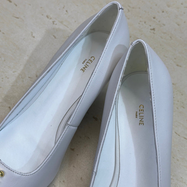 CELINE 26S HIGH HEELS 65 MM IN WHITE CALFSKIN