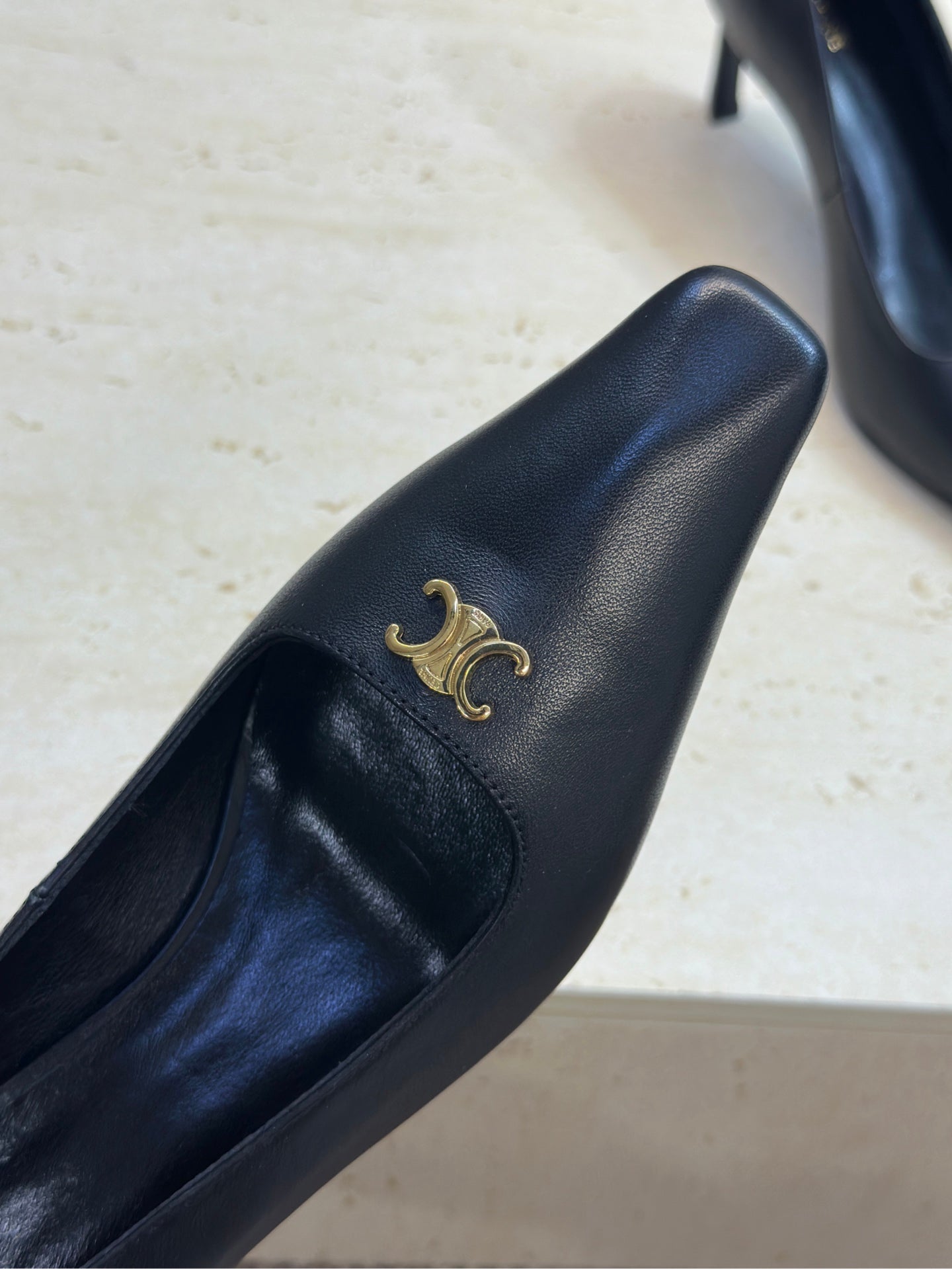 CELINE 26S HIGH HEELS 65 MM IN BLACK CALFSKIN
