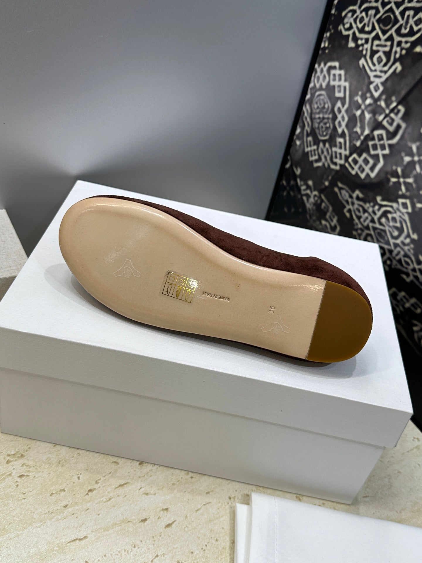 THE ROW 26S BALLET FLATS IN CHOCOLATE BROWN SUEDE