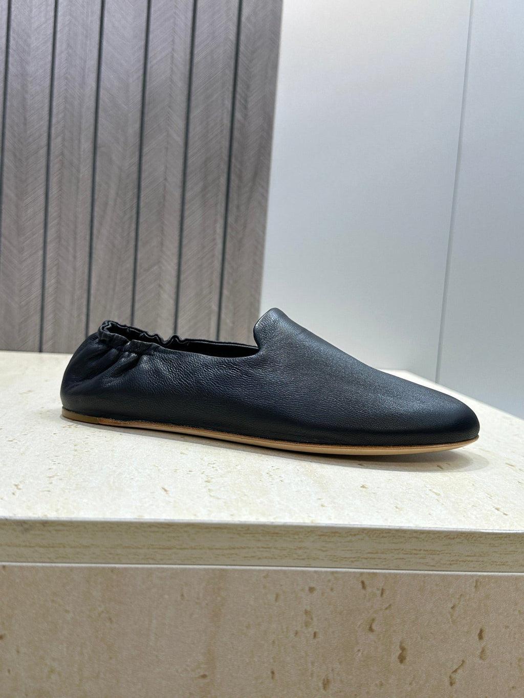 THE ROW 26S BALLET FLATS IN BLACK CALFSKIN