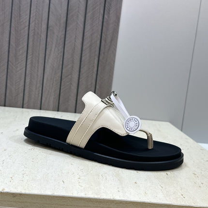 HM 26S EMPIRE SANDAL IN IVORY WHITE CALFSKIN SILVER HARDWARE