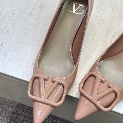 VALENTINO 26S HIGH HEELS 40 MM IN NUDE PATENT CALFSKIN