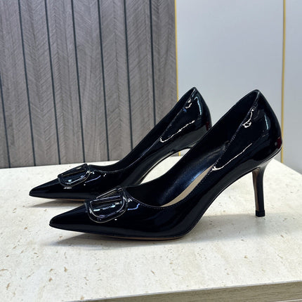 VALENTINO 26S HIGH HEELS 80 MM IN BLACK PATENT CALFSKIN