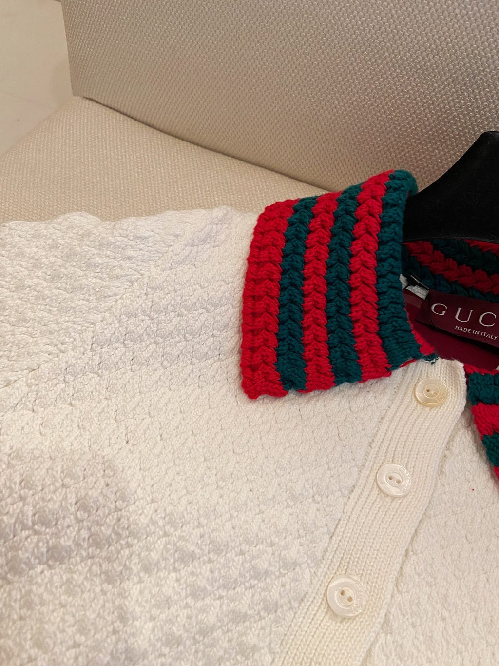 GUCCI SHORT-SLEEVE KNIT POLO SHIRT STYLE 113