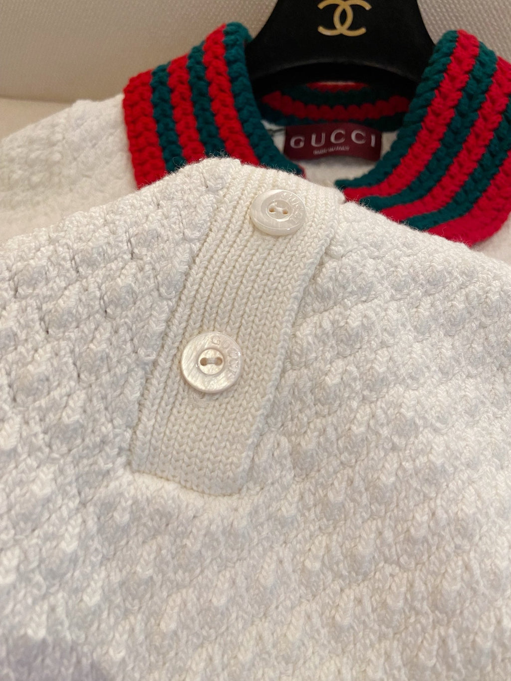 GUCCI SHORT-SLEEVE KNIT POLO SHIRT STYLE 113