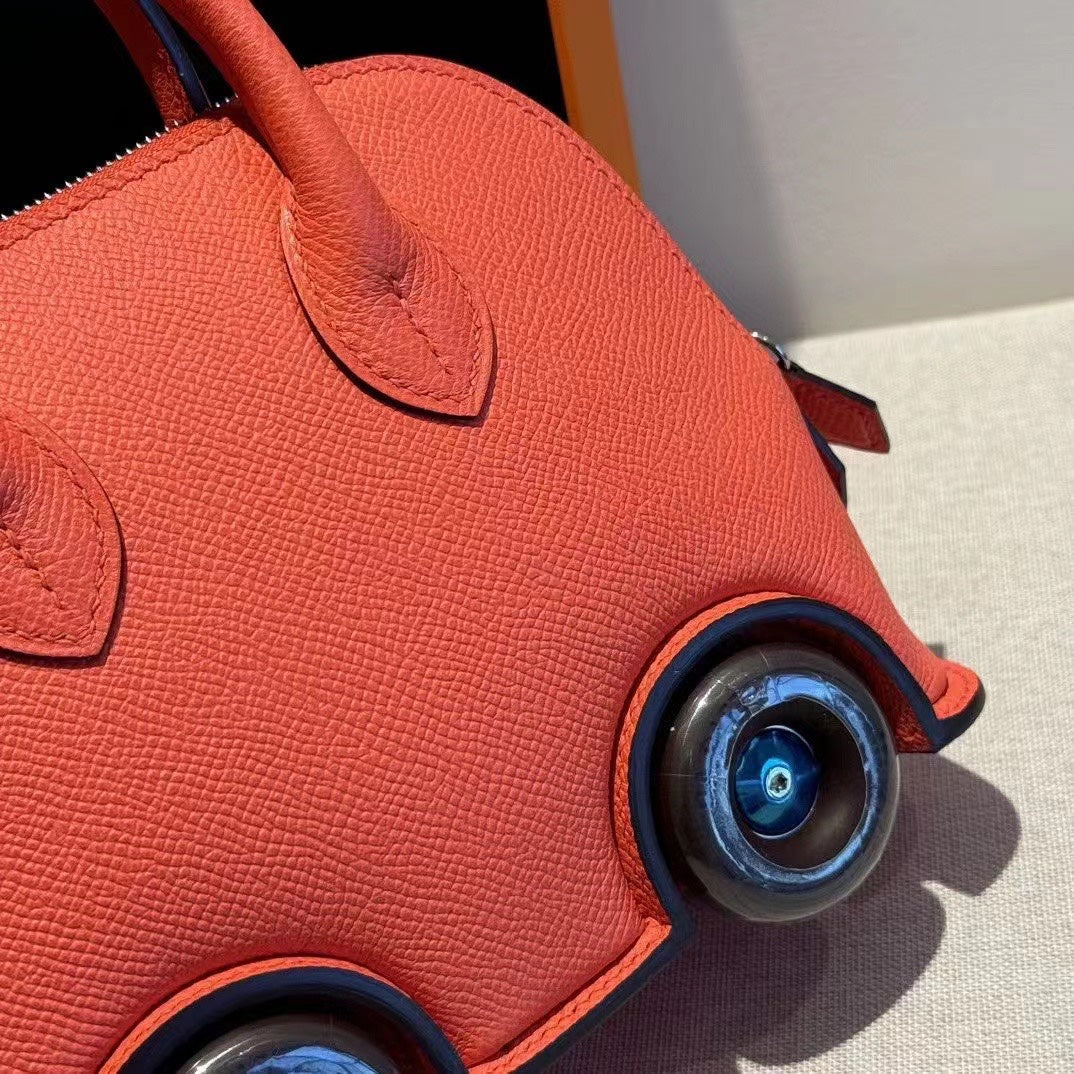 MINI BODIE ON WHEELS 20 IN RED ORANGE EPSOM LEATHER