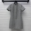Valentino Black White Short Dress In Toute La V Jacquard