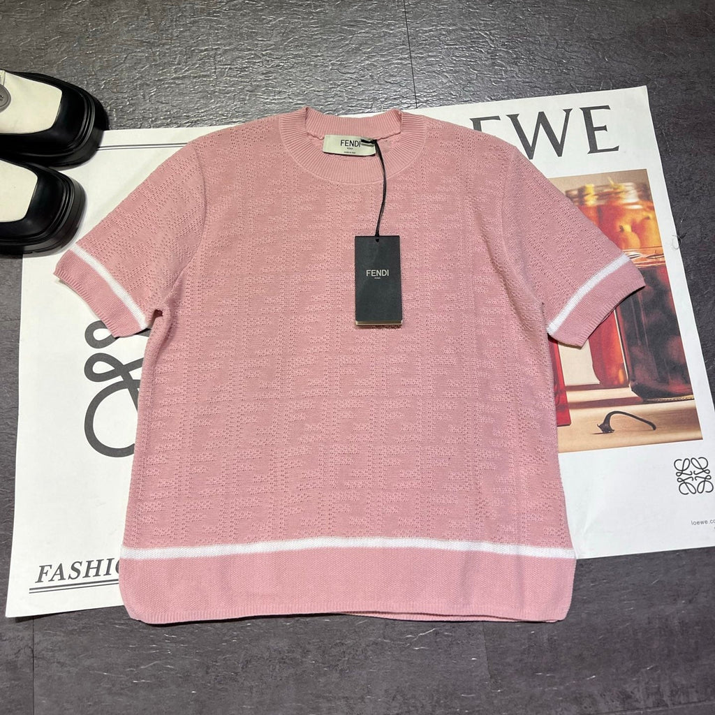 FENDI 26S SHORT SLEEVE KNIT T-SHIRT 222