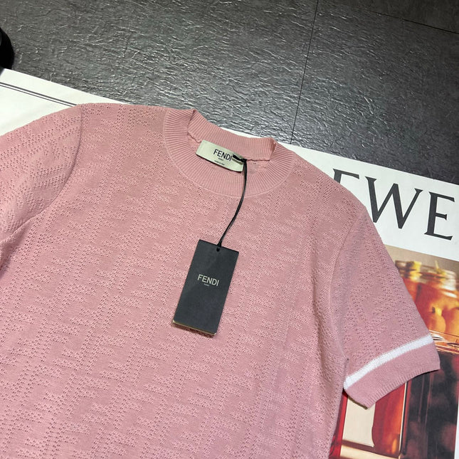 FENDI 26S SHORT SLEEVE KNIT T-SHIRT 222
