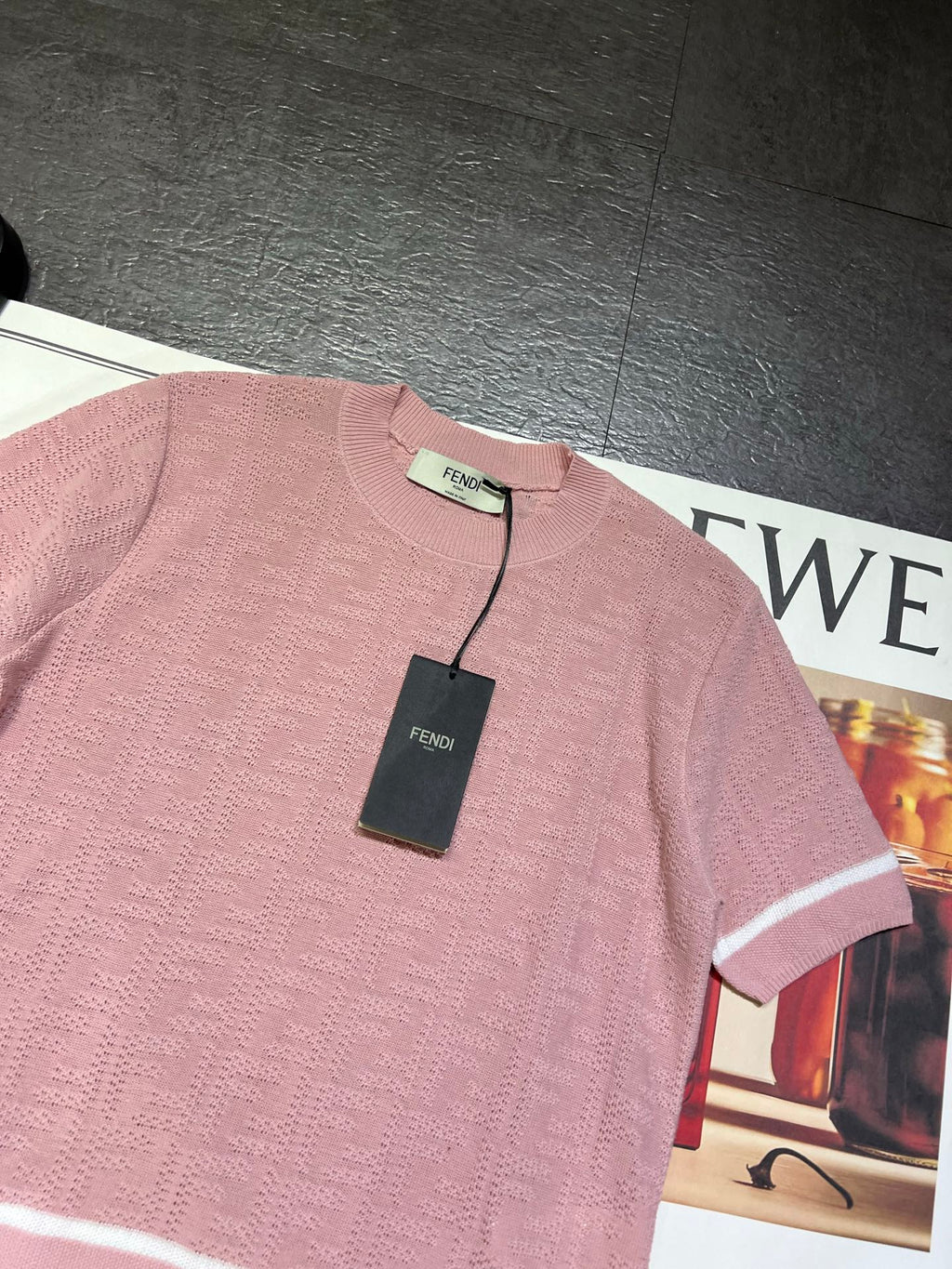 FENDI 26S SHORT SLEEVE KNIT T-SHIRT 222