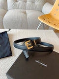 YSL 25S BELT 20 MM IN BLACK CALFSKIN 588783