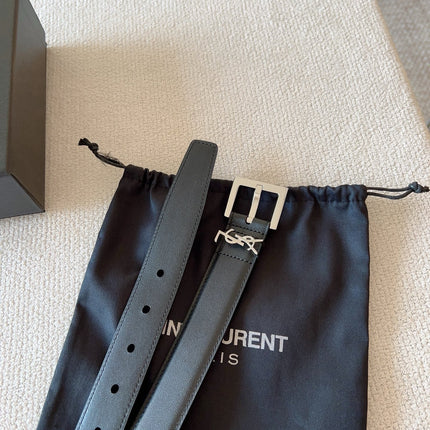 YSL 25S BELT 30 MM IN BLACK CALFSKIN 588784