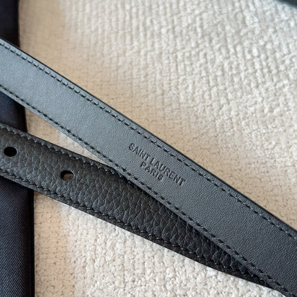 YSL 25S BELT 20 MM IN BLACK CALFSKIN 571012