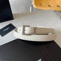 YSL 25S BELT 20 MM IN CREAM WHITE CALFSKIN 571016