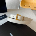 YSL 25S BELT 20 MM IN CREAM WHITE CALFSKIN 571017