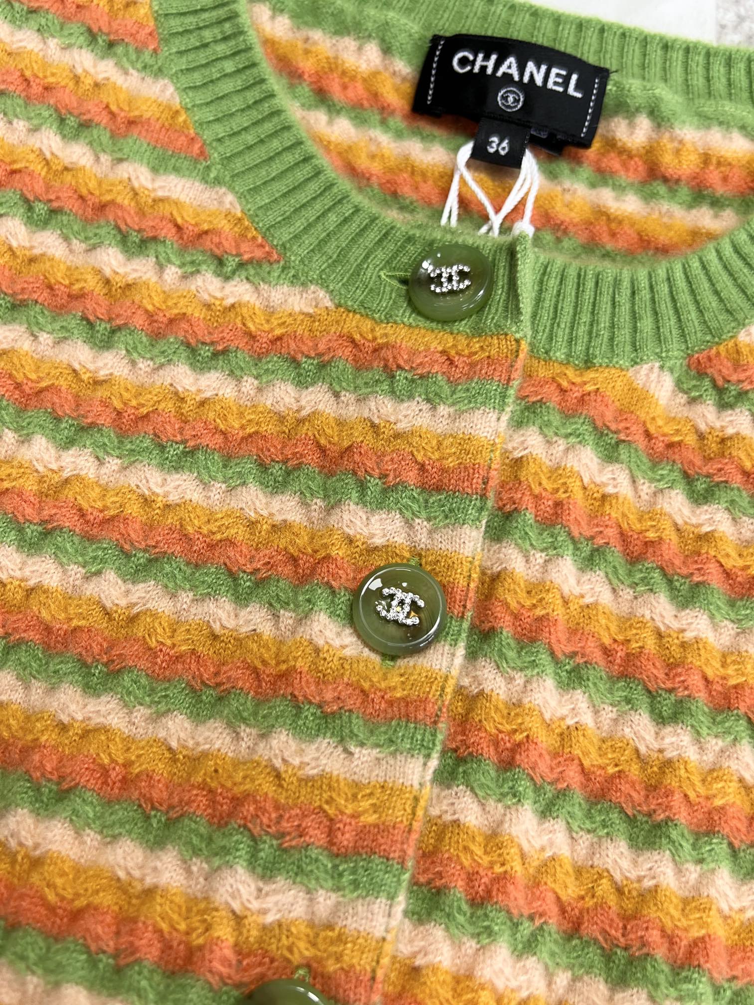 CC Short Cardigan Multicolor Wool Cashmere