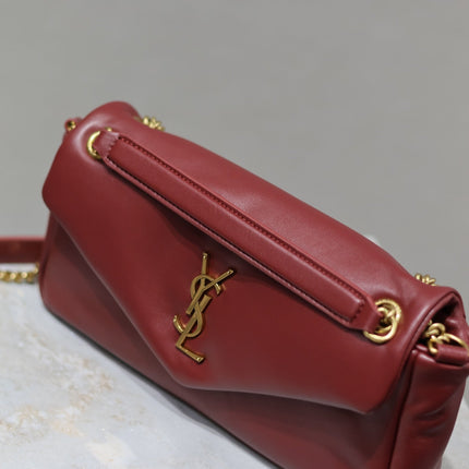 YSL 25S CALYPSO HANDBAG 26 IN BURGUNDY LAMBSKIN GOLD HARDWARE