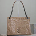 NIKI SHOPPING BAG 33 IN LIGHT BROWN CRUMPLED CALFSKIN