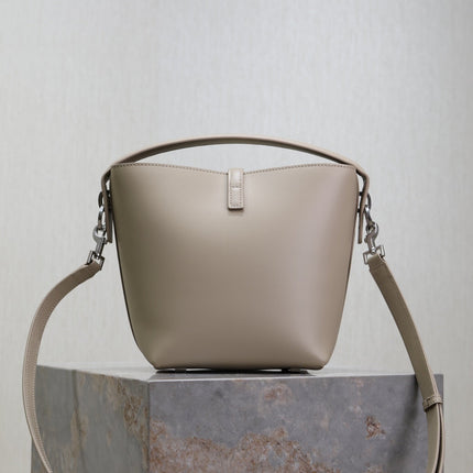 YSL 25S LE 37 BAG 20 IN DUSTY GRAY CALFSKIN SILVER HARDWARE