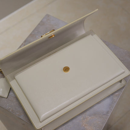 YSL 25S SUNSET MM 25 IN IVORY CALFSKIN GOLD HARDWARE