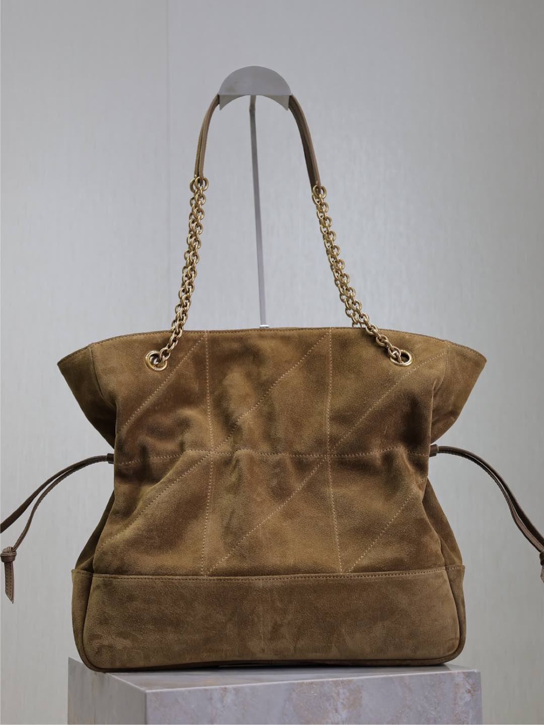 JAMIE MEDIUM POCHON 27 IN DULL BROWN SUEDE COPPER HARDWARE