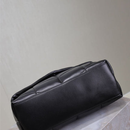 YSL 25S LOULOU PUFFER GM 35 IN BLACK CALFSKIN BLACK HARDWARE