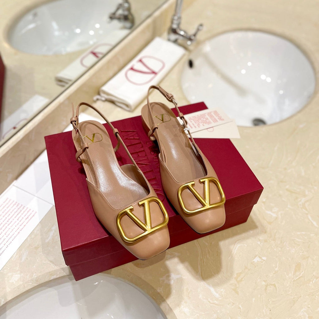 VALENTINO 26S SLINGBACK IN NUDE BEIGE SMOOTH CALFSKIN