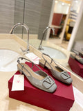 VALENTINO 26S SLINGBACK IN LIGHT GREY PATENT CALFSKIN