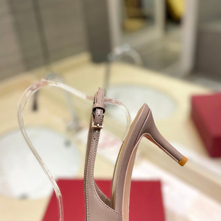 VALENTINO 26S SLINGBACK PUMPS 65 MM IN BEIGE CALFSKIN