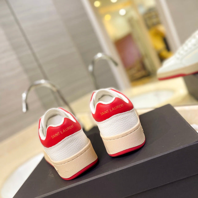 SL SL/61 SNEAKERS WHITE AND RED CALFSKIN