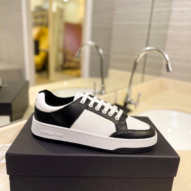 SL SL/61 SNEAKERS WHITE-BLACK CALFSKIN