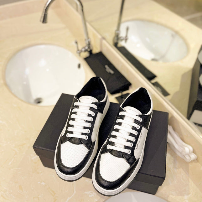 SL SL/61 SNEAKERS WHITE-BLACK CALFSKIN