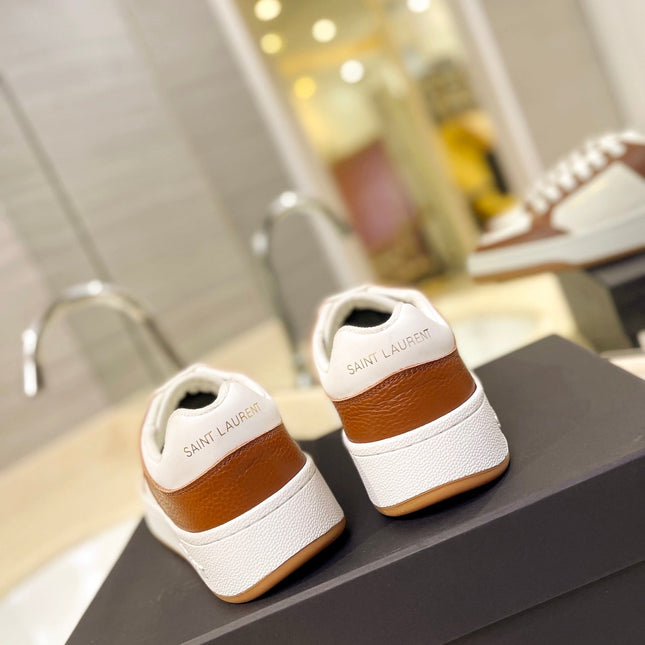 SL SL/61 SNEAKERS WHITE-BROWN CALFSKIN