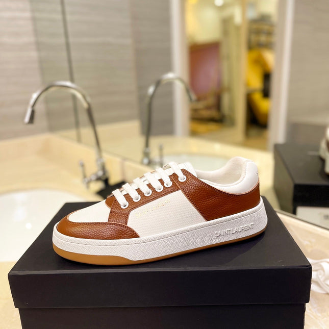 SL SL/61 SNEAKERS WHITE-BROWN CALFSKIN