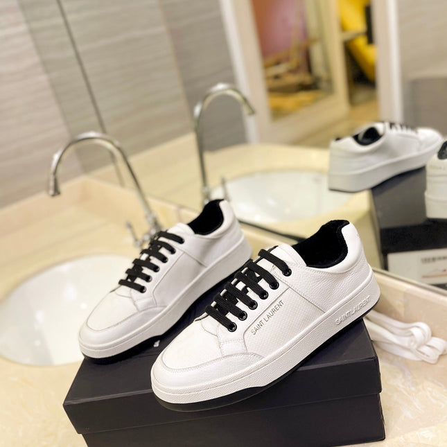 SL SL/61 SNEAKERS WHITE-BLACK LACES CALFSKIN