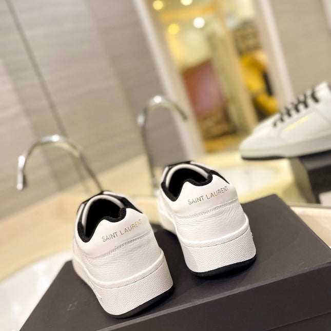 SL SL/61 SNEAKERS WHITE-BLACK LACES CALFSKIN