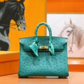 HM 25S BIRKIN 25 CM IN DARK GREEN OSTRICH WITH GOLD HARDWARE